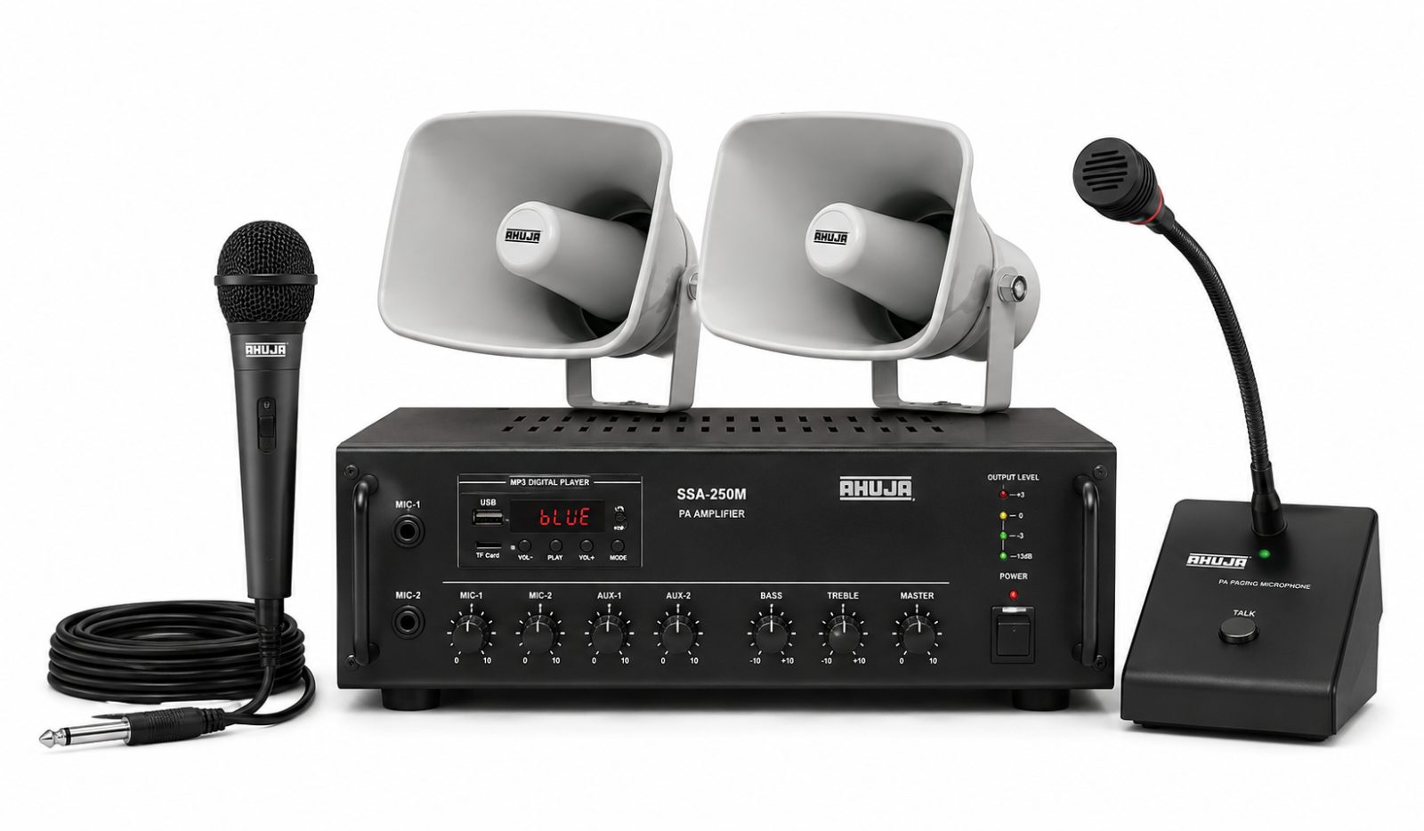 Ahuja 250W PA Amplifier with Speaker & Microphone